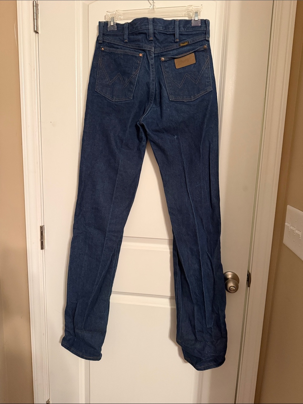 Wrangler Men's Dark Blue Straight Leg Denim Jeans 28x36 - Picture 3 of 5